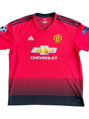 2018-19 Manchester United Paul Pogba #6 Adidas UCL Home Football Jersey Size: XL